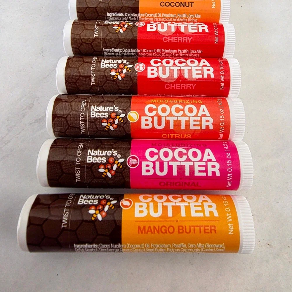Nature's Bees Cocoa Butter‎ Lip Balm Unisex 9 Pack Multi Moisturizing Variety